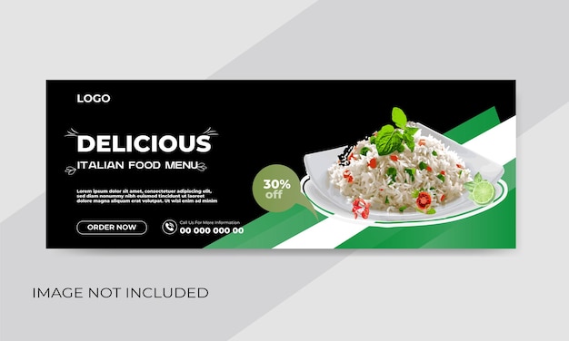 Social media food design Restaurant banner post template for business promotion