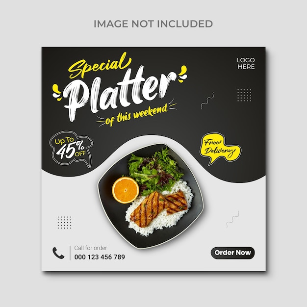 Social media food Post or banner template design