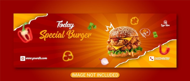 social media food promotion cover or social media post banner design premium vector