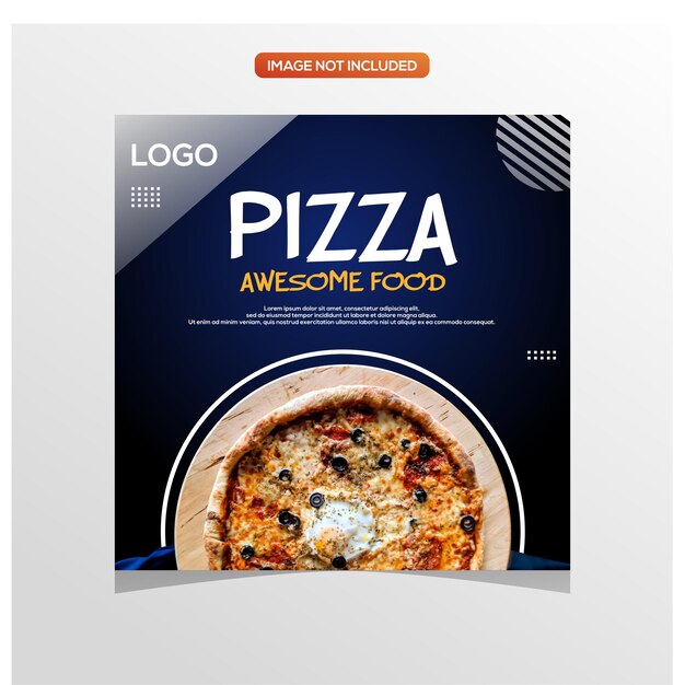 Vector social media food template pizza post