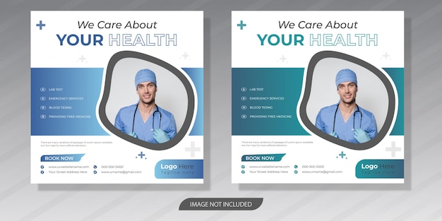 social media health care medical flyers and medical health post design