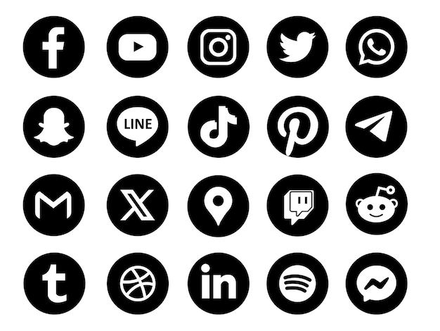 social media icon black and white