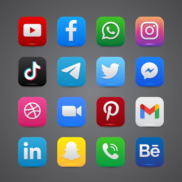 Social media icon button