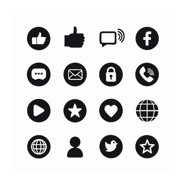 Social Media Icon Set Collection for Websites and Mobile Applications