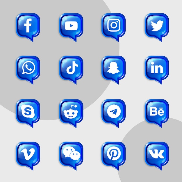 Social media icons collection kit