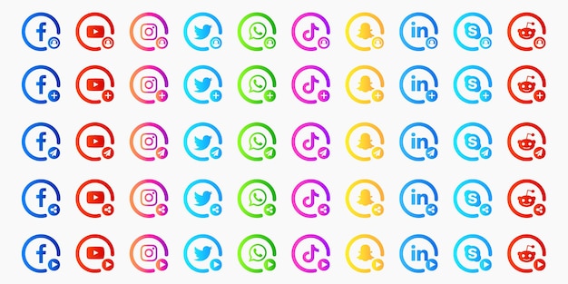 social media icons collection