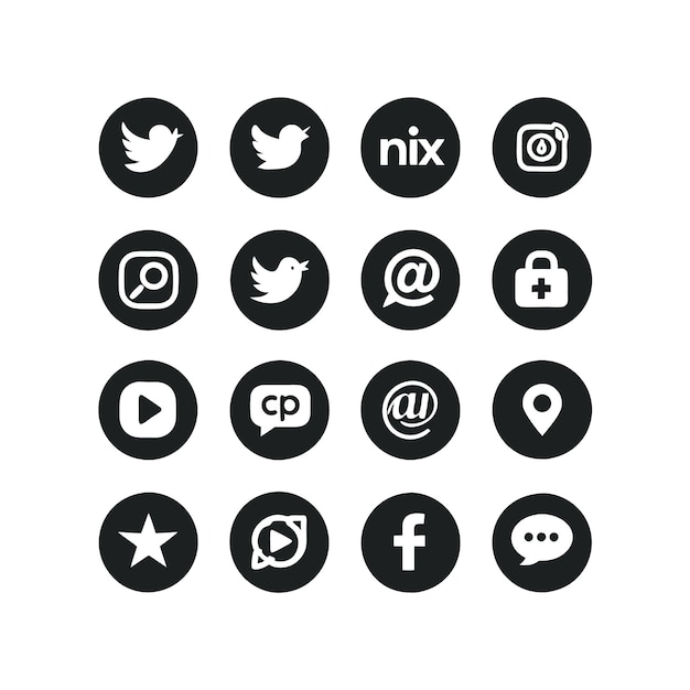 Social media icons concept vector set