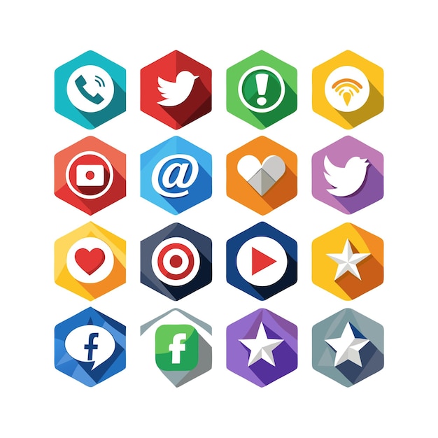 Social media icons concept vector set