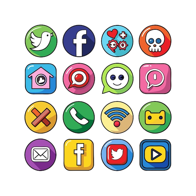 Social media icons concept vector set