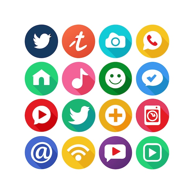 Social media icons concept vector set