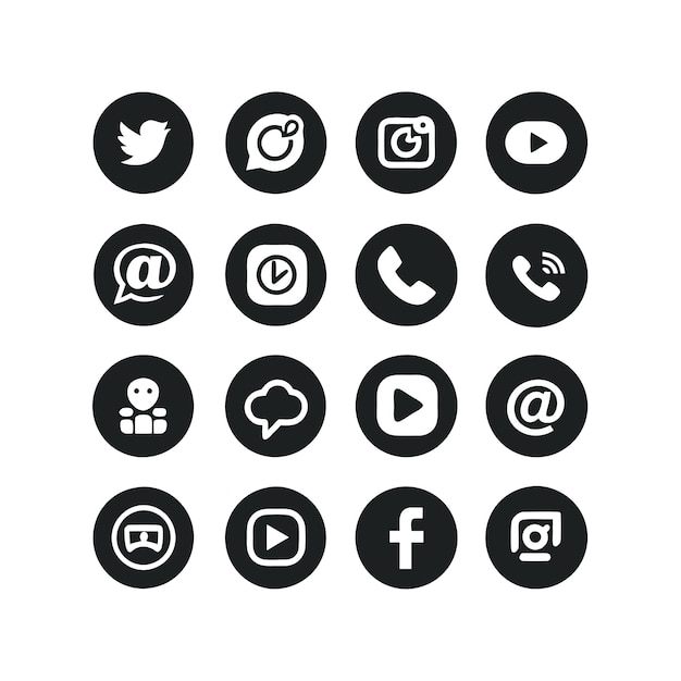 Social media icons concept vector set