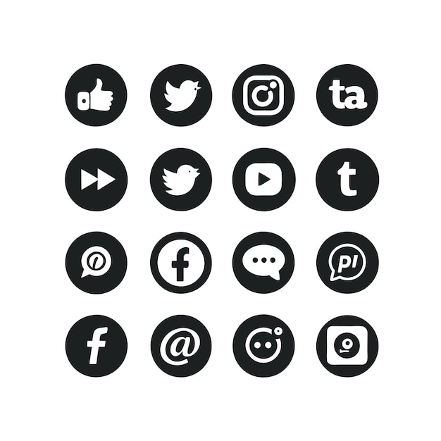 Social media icons concept vector set