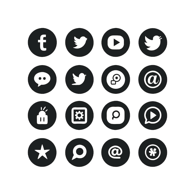 Social media icons concept vector set