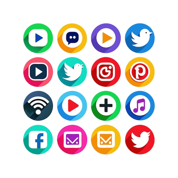 Social media icons concept vector set