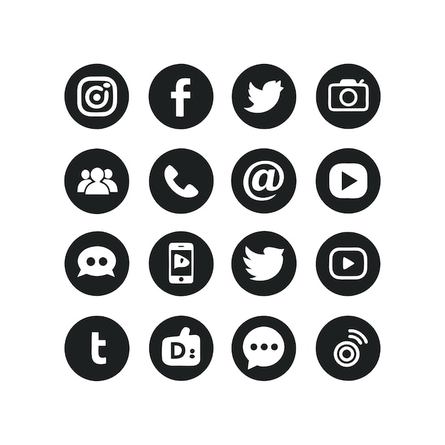 Social media icons concept vector set