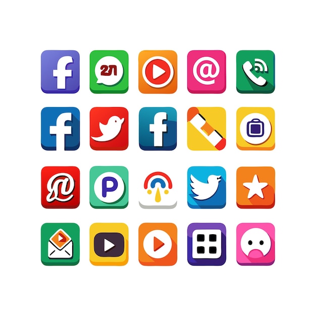 Social media icons concept vector set