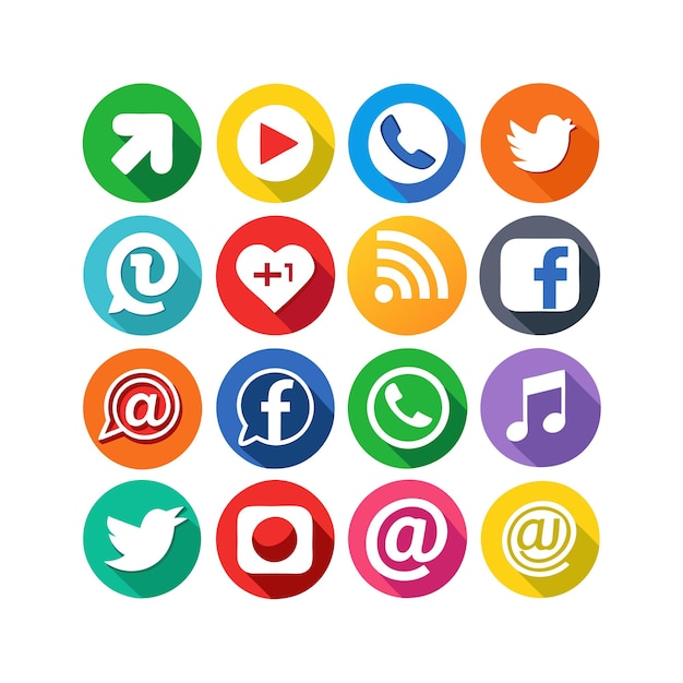 Social media icons concept vector set