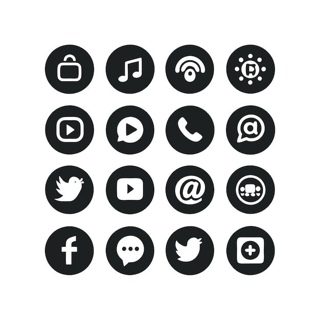 Social media icons concept vector set