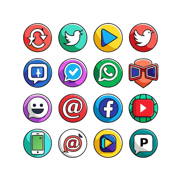 Social media icons concept vector set