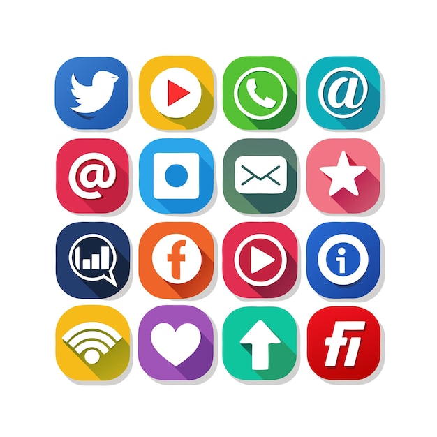 Social media icons concept vector set