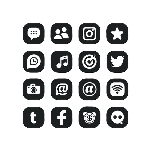 Social media icons concept vector set