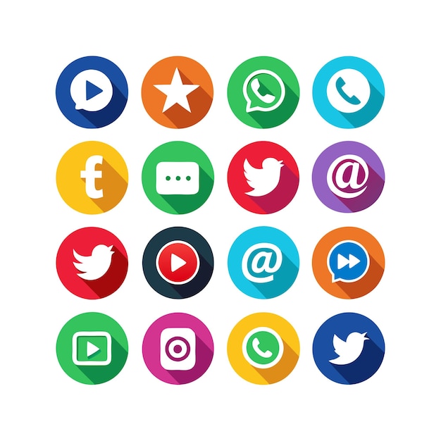 Social media icons concept vector set