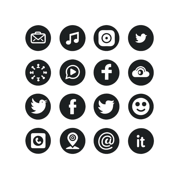 Social media icons concept vector set