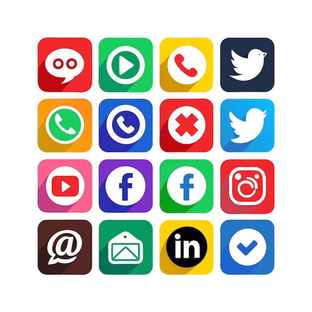 Social media icons concept vector set