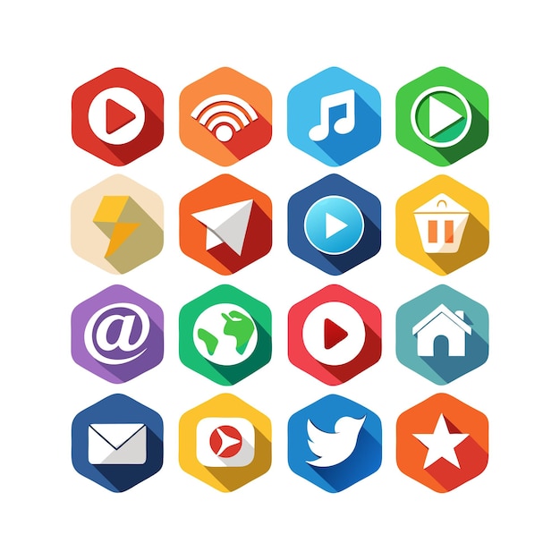 Social media icons concept vector set