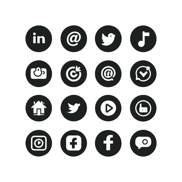 Social media icons concept vector set