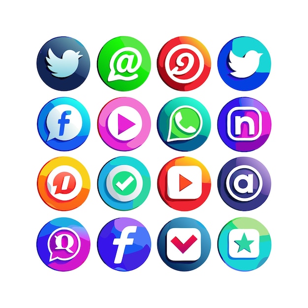 Social media icons concept vector set