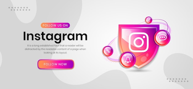 Social Media Icons Instagram Banner