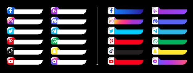 Social Media Icons Ower Third Banners