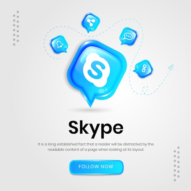 Social media icons skype banner