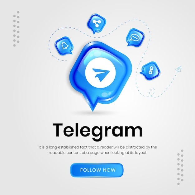 Social media icons telegram banner