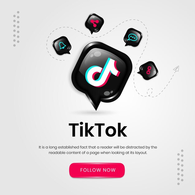 Vector social media icons tiktok banner