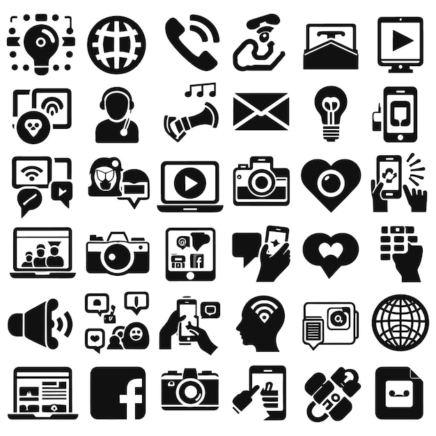 Social media icons vector illustration editable file or EPS