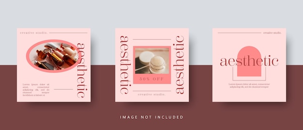 Social media instagram feed post banner bundle