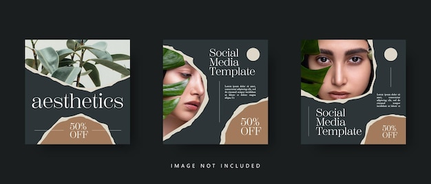 Social media instagram feed post banner bundle