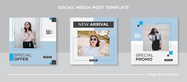 Social media instagram feed post fashion sale banner template