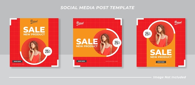 Social media instagram feed post fashion sale banner template