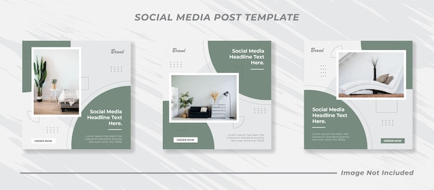 Social media instagram feed post furniture sale banner template