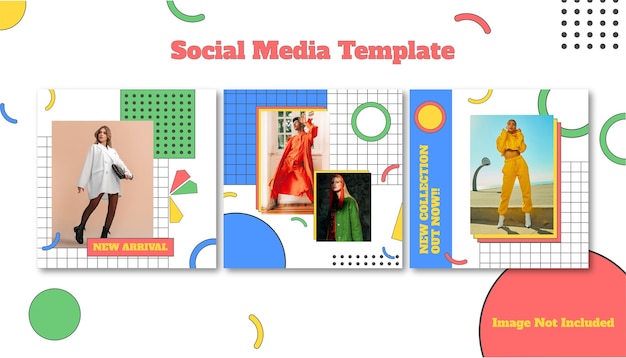 Social Media instagram post collection template Free Vector flyer and banner design