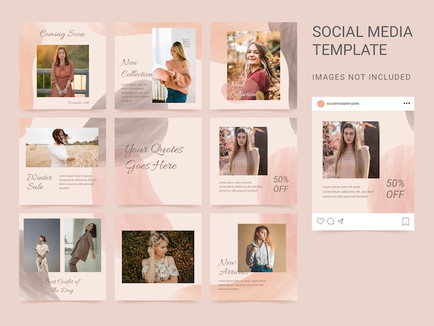 Social media Instagram post square puzzle template.