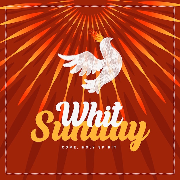 A Social Media Instagram Post Template for whit Sunday and Pentecost Sunday