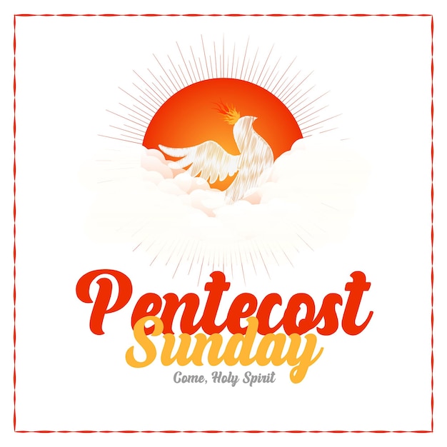 A Social Media Instagram Post Template for whit Sunday and Pentecost Sunday