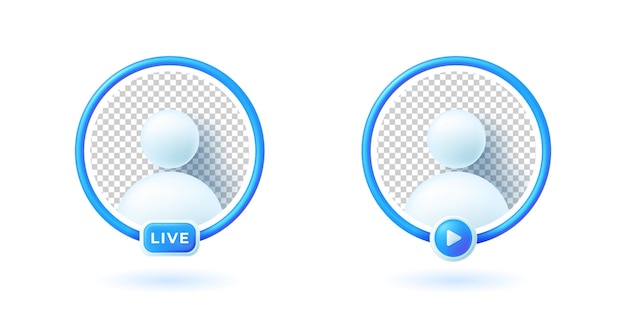 Social media live streaming video avatar user blue frame