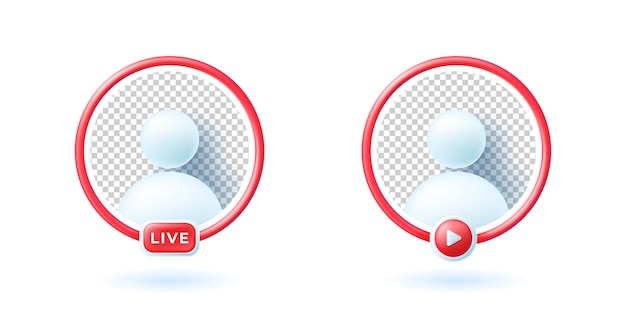 Social media live streaming video avatar user red frame