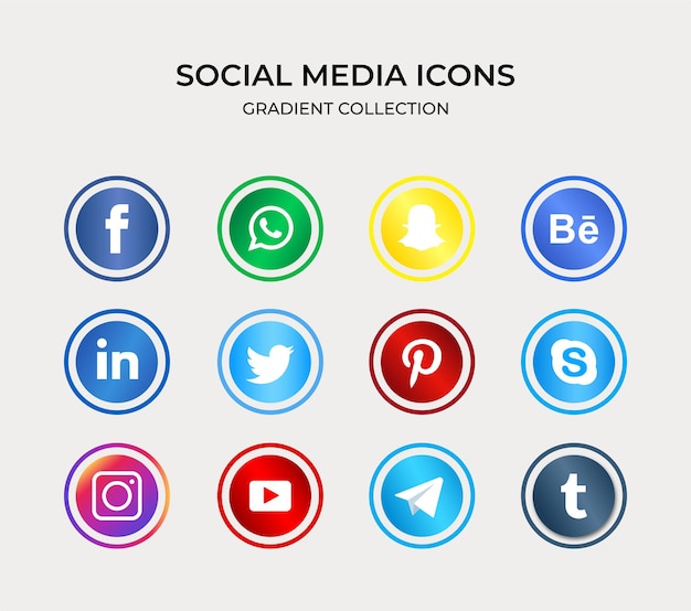 Social media logo gradient collection pack