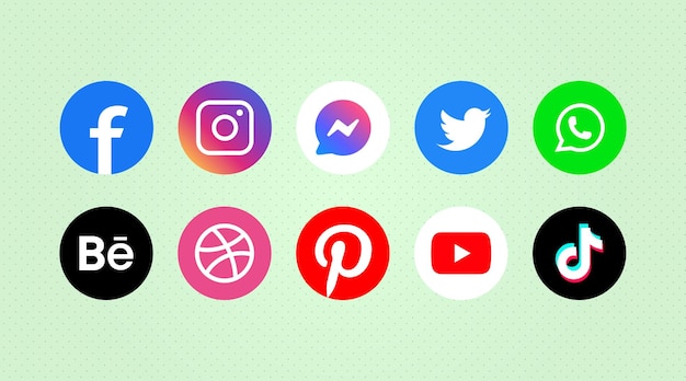 Social media logos icon collection